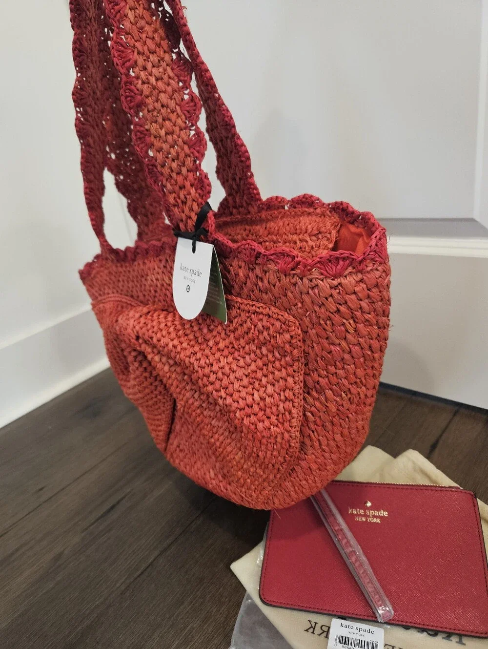 NWT Kate Spade NY x Target Raffia Bow Tote + Kate Spade NY Wristlet Bundle